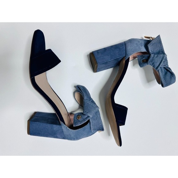 Tommy Hilfiger Women's Light Blue and Navy Suede Heels Size 9M - Picture 5 of 7